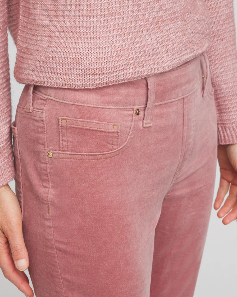 Chico's Clothing Velveteen Pull-On Flared Jeans