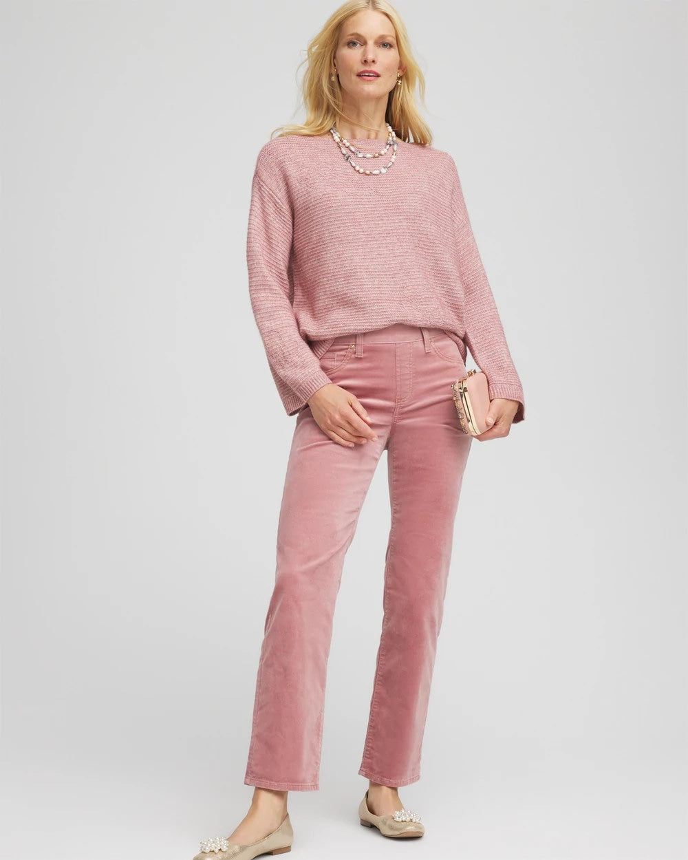 Chico's Clothing Velveteen Pull-On Flared Jeans