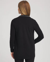 Chico's Clothing Cashmere Pearl-Trim Cardigan