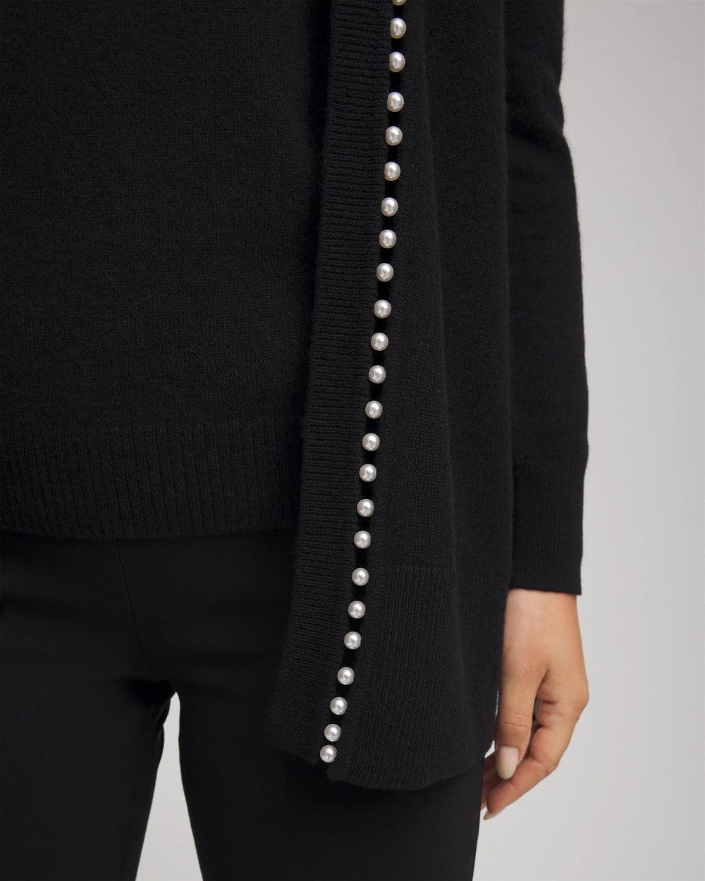 Chico's Clothing Cashmere Pearl-Trim Cardigan