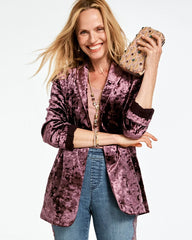Chico's Clothing Crushed Velvet Blazer