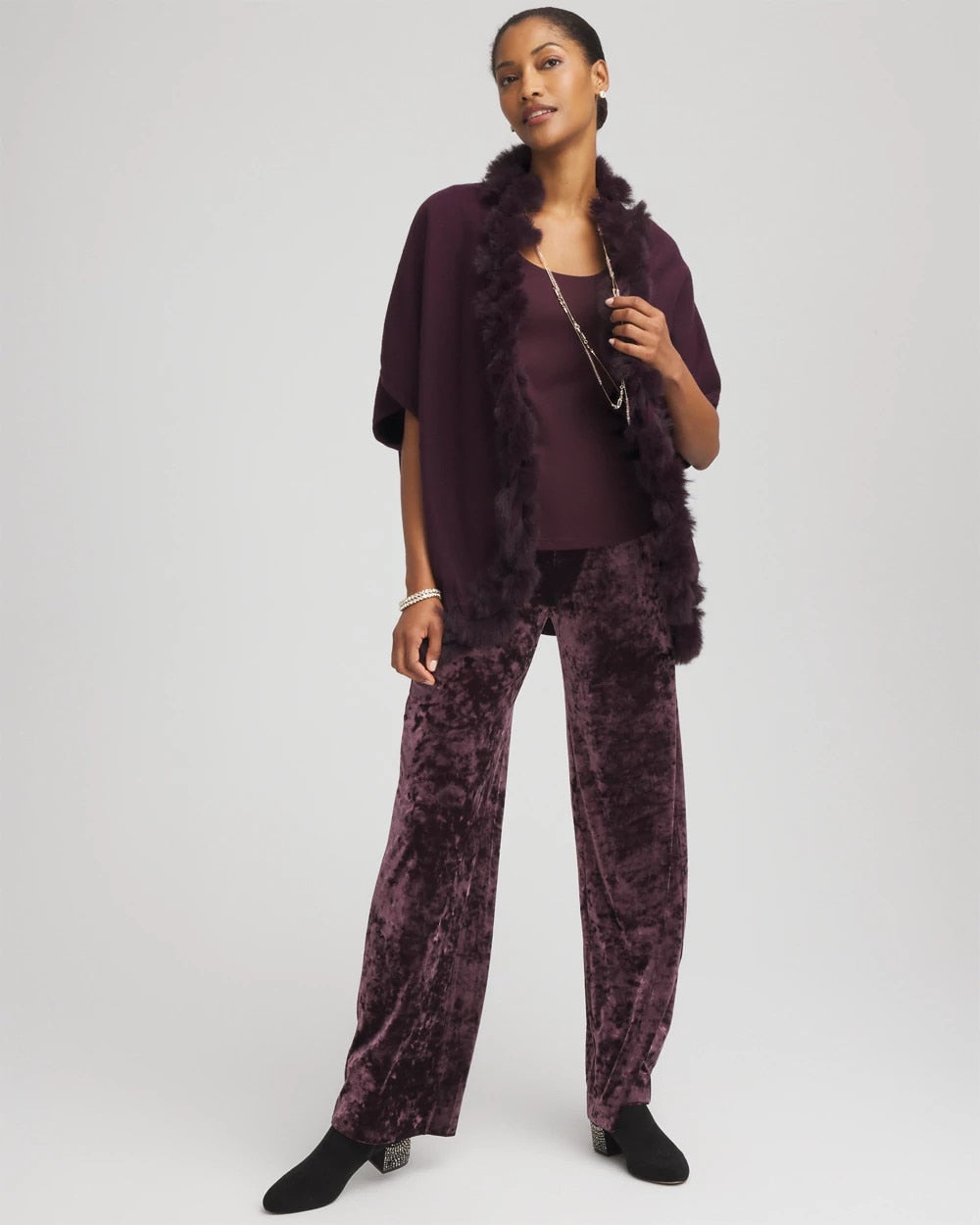 Chico's Clothing Crushed Velvet Wide-Leg Pants