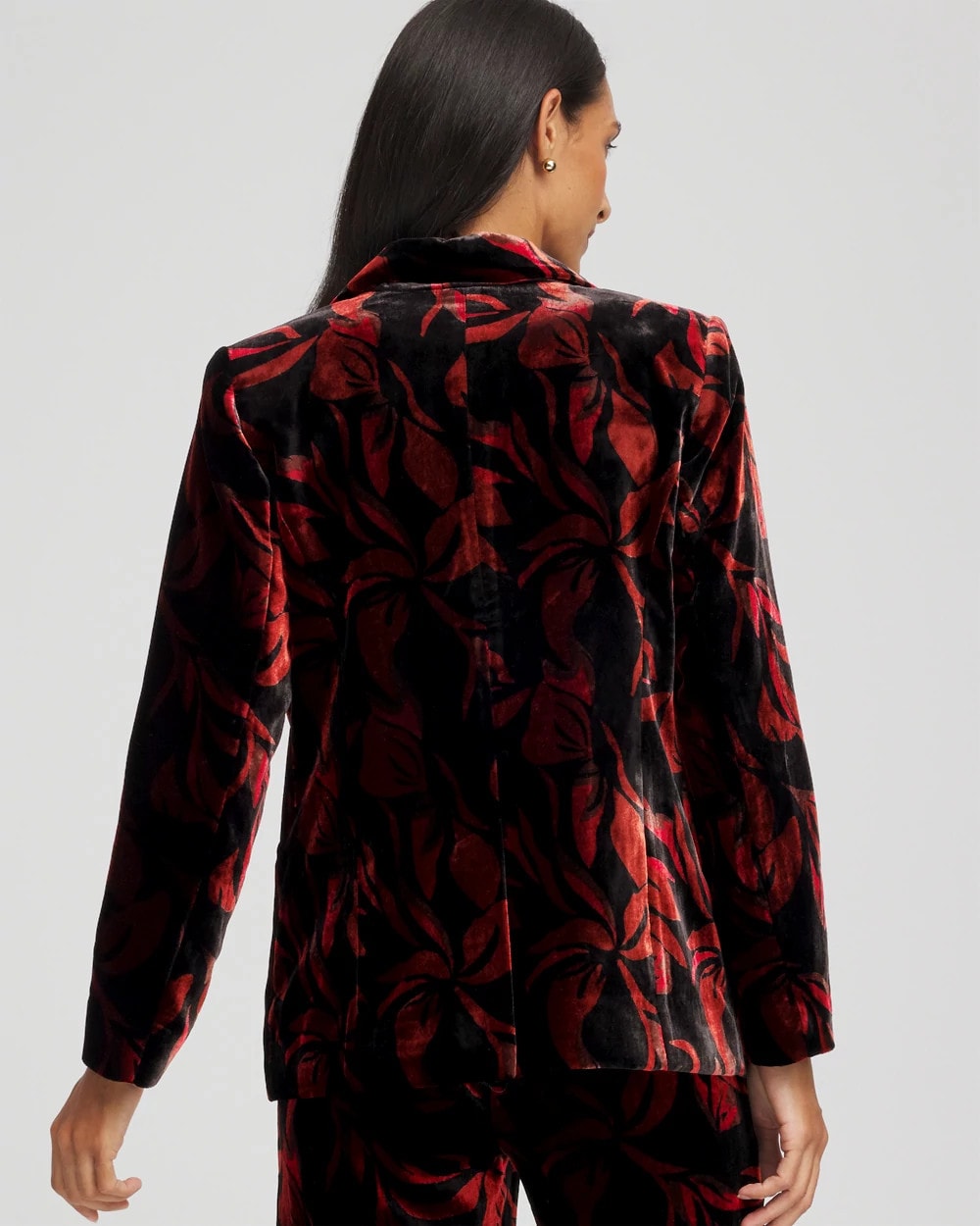 Chico's Clothing Velvet Printed Blazer