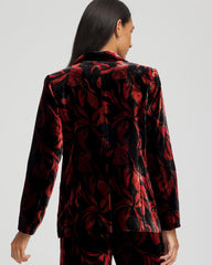 Chico's Clothing Velvet Printed Blazer