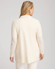 Chico's Clothing Cashmere Pearl-Trim Cardigan