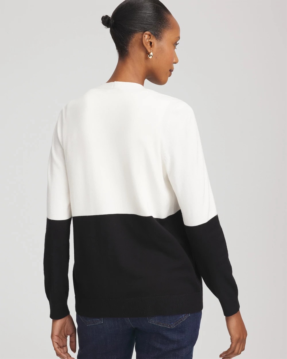 Chico's Clothing Ella Colorblock Long-Sleeve Cardigan