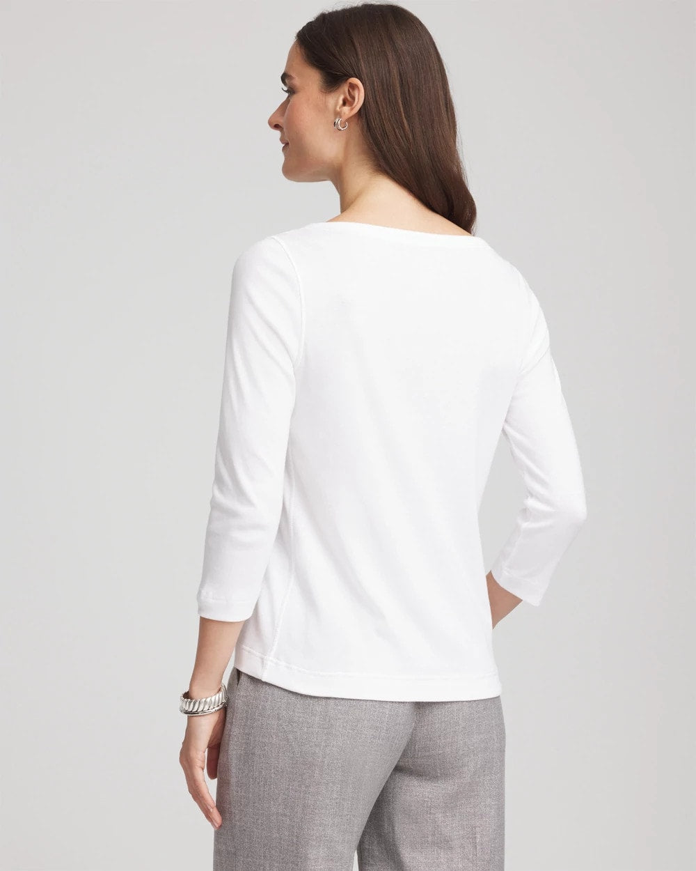 Chico's Clothing Pima Cotton 3/4 Sleeve Tee