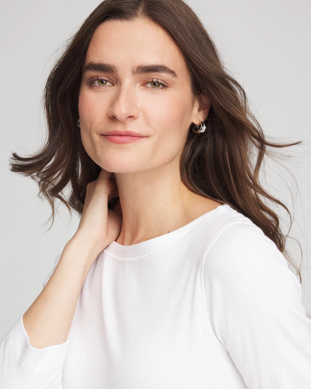 Chico's Clothing Pima Cotton 3/4 Sleeve Tee