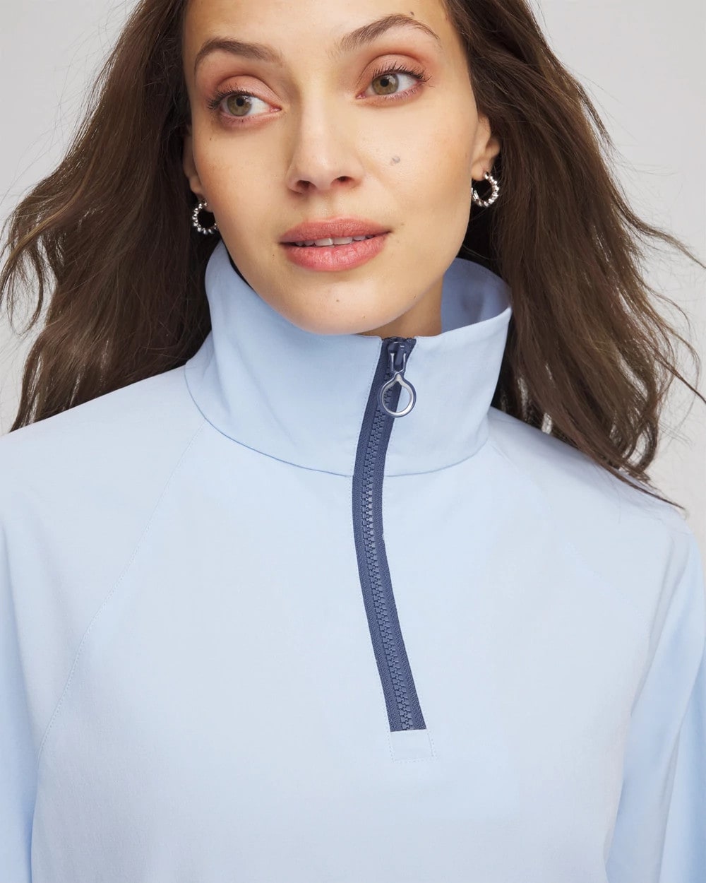 Chico's Clothing Zenergy® UPF Half-Zip Mockneck Top