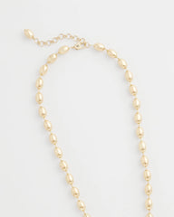 Chico's Jewelry Gold Bead Long Single-Strand Necklace