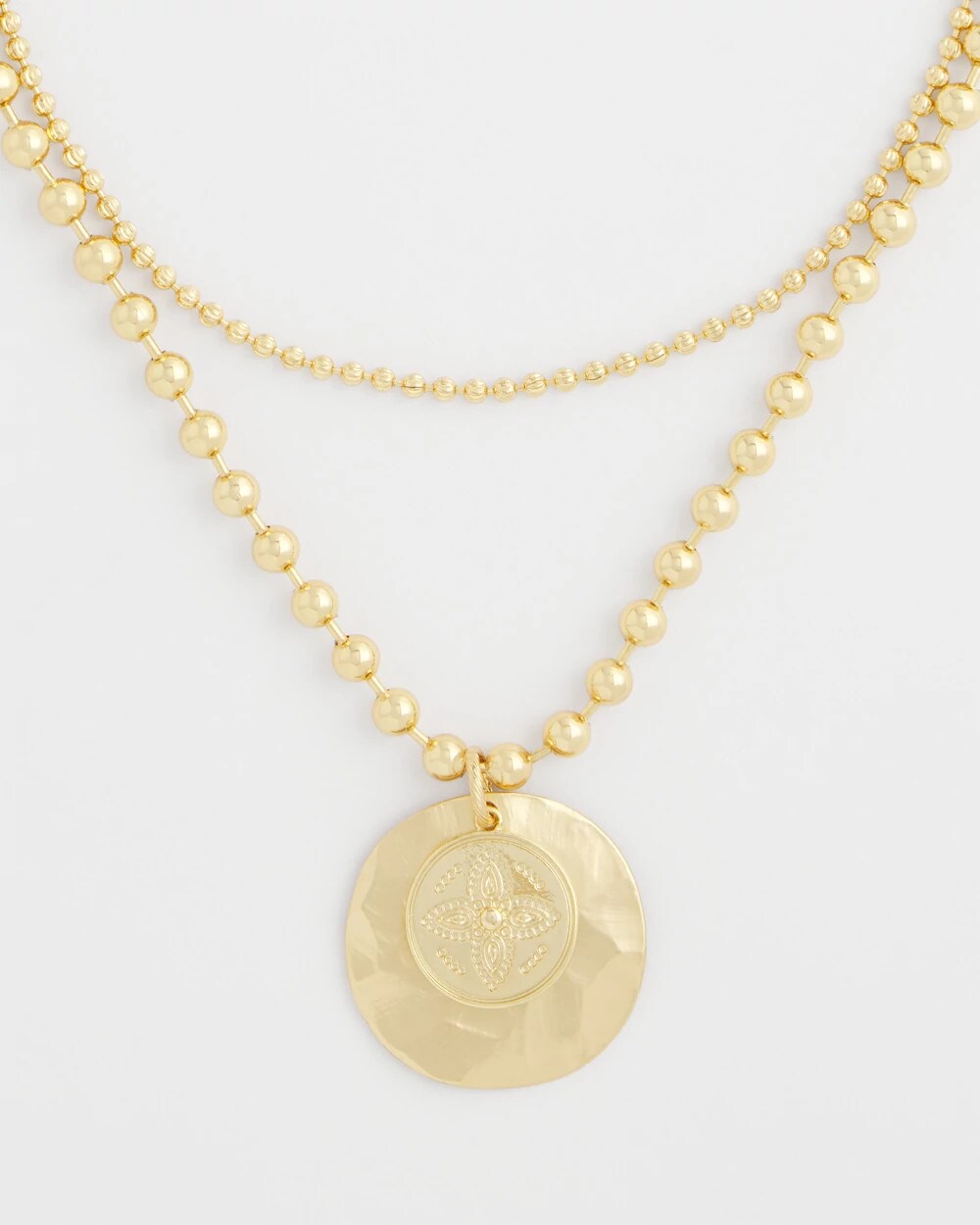 Chico's Jewelry Short Gold Ball Chain Pendant