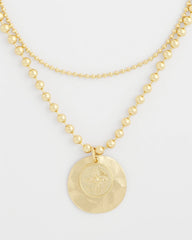 Chico's Jewelry Short Gold Ball Chain Pendant