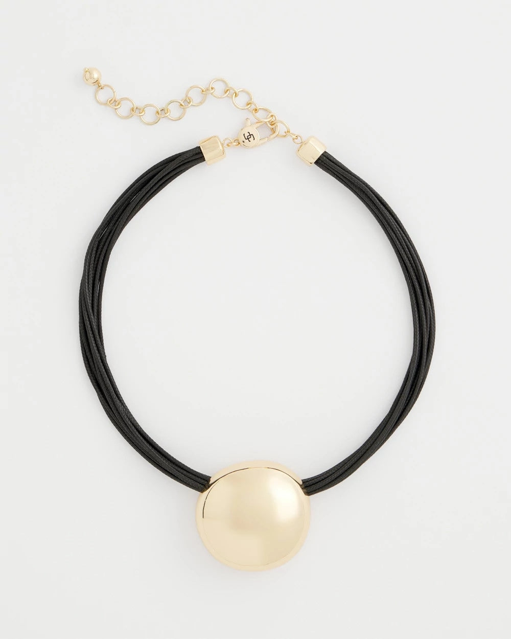 Chico's Jewelry Gold Pendant Cord Necklace