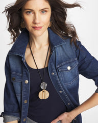 Chico's Jewelry Crinkle Mixed Metal Pendant