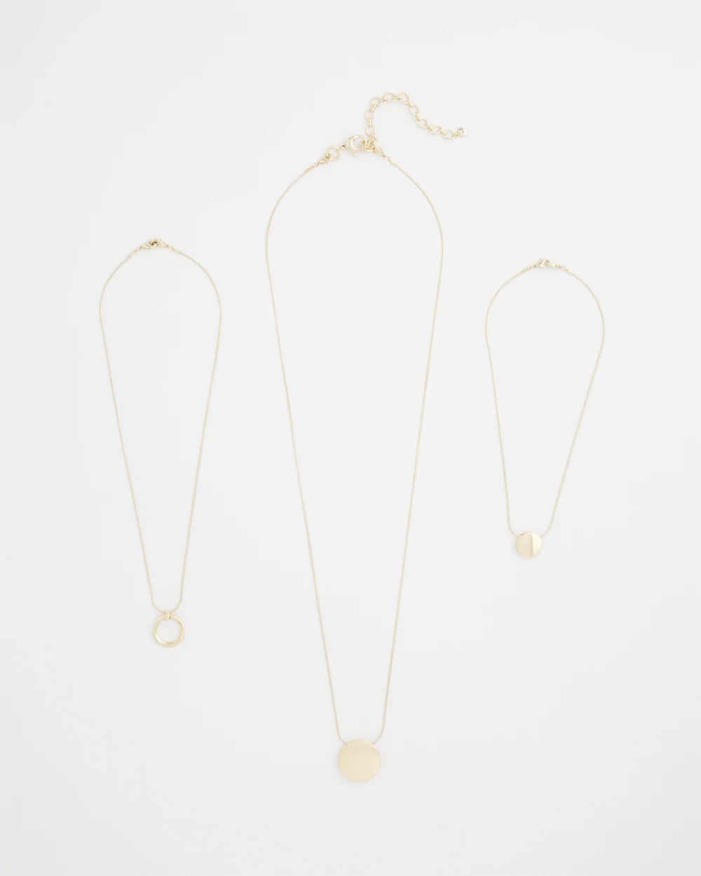 Chico's Jewelry Gold Triple Pendant Necklace