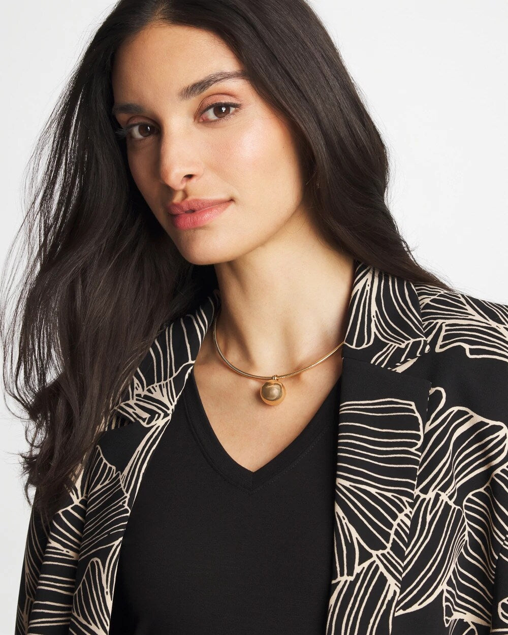 Chico's Jewelry Gold Bead Collar Necklace