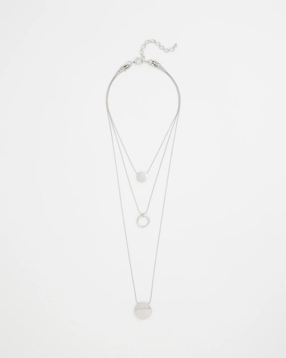 Chico's Jewelry Silver Triple Pendant Necklace