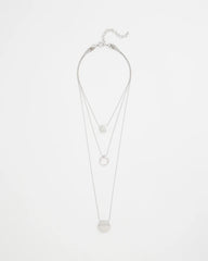 Chico's Jewelry Silver Triple Pendant Necklace