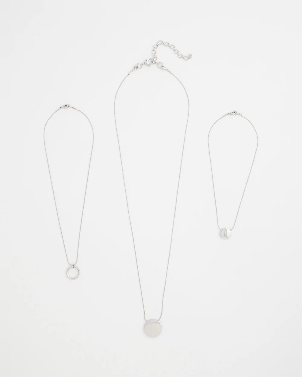 Chico's Jewelry Silver Triple Pendant Necklace