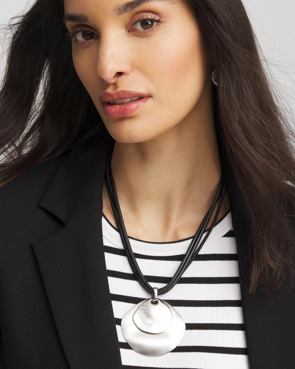 Chico's Jewelry Silver Pendant On Cord