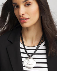 Chico's Jewelry Silver Pendant On Cord