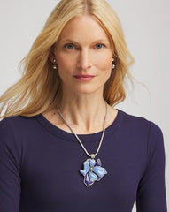 Chico's Jewelry Blue Flower Pendant