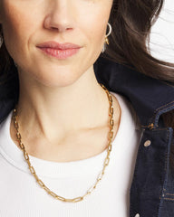Chico's Jewelry Mixed Metal Heart Charm Necklace