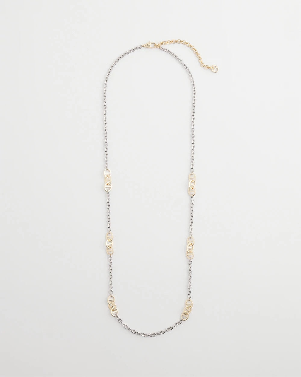 Chico's Jewelry Mixed Metal Link Long Necklace