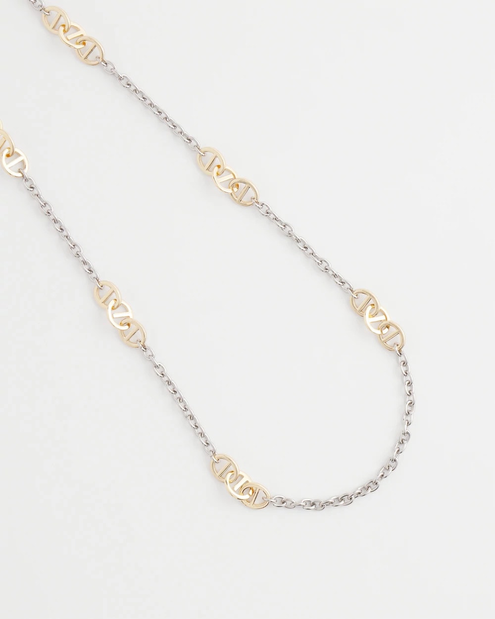 Chico's Jewelry Mixed Metal Link Long Necklace