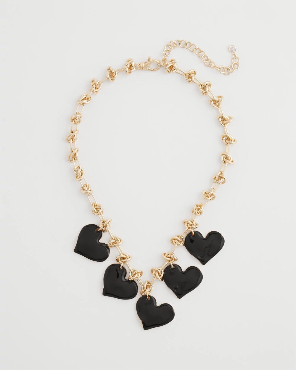 Chico's Jewelry Black Heart Drop Off Necklace