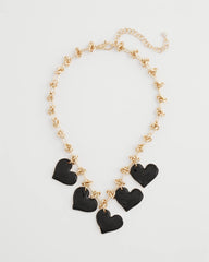 Chico's Jewelry Black Heart Drop Off Necklace