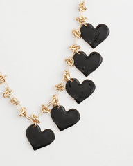 Chico's Jewelry Black Heart Drop Off Necklace