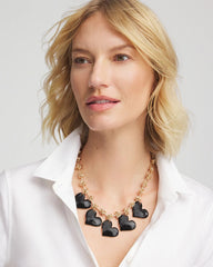 Chico's Jewelry Black Heart Drop Off Necklace