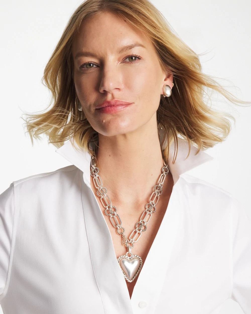 Chico's Jewelry Heart Twice As Nice Pendant Necklace