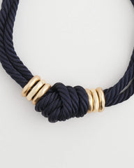 Chico's Jewelry Navy Knot Rope Necklace