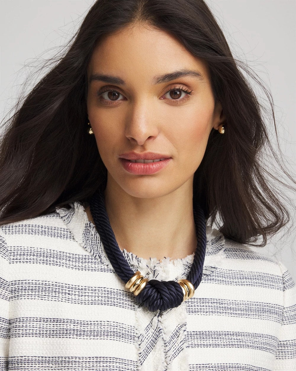 Chico's Jewelry Navy Knot Rope Necklace