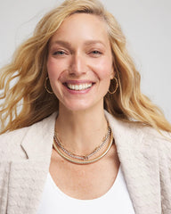 Chico's Jewelry Mixed Metal Link Triple-Strand Necklace