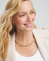 Chico's Jewelry Mixed Metal Link Triple-Strand Necklace