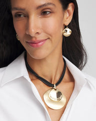 Chico's Jewelry Gold Pendant On Cord