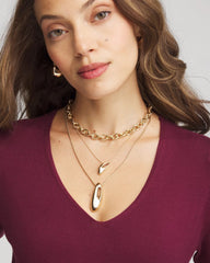 Chico's Jewelry Convertible Three-Strand Pendant Necklace
