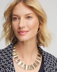 Chico's Jewelry Gold Wave Collar Necklace