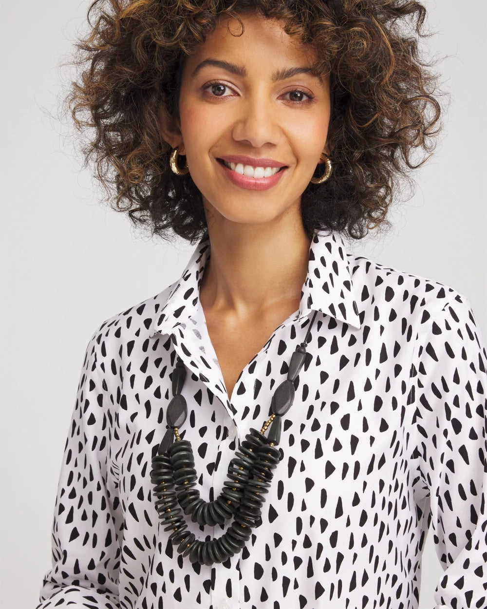 Chico's Jewelry SYLCA® x Chico's Black Disk Bead Statement Necklace