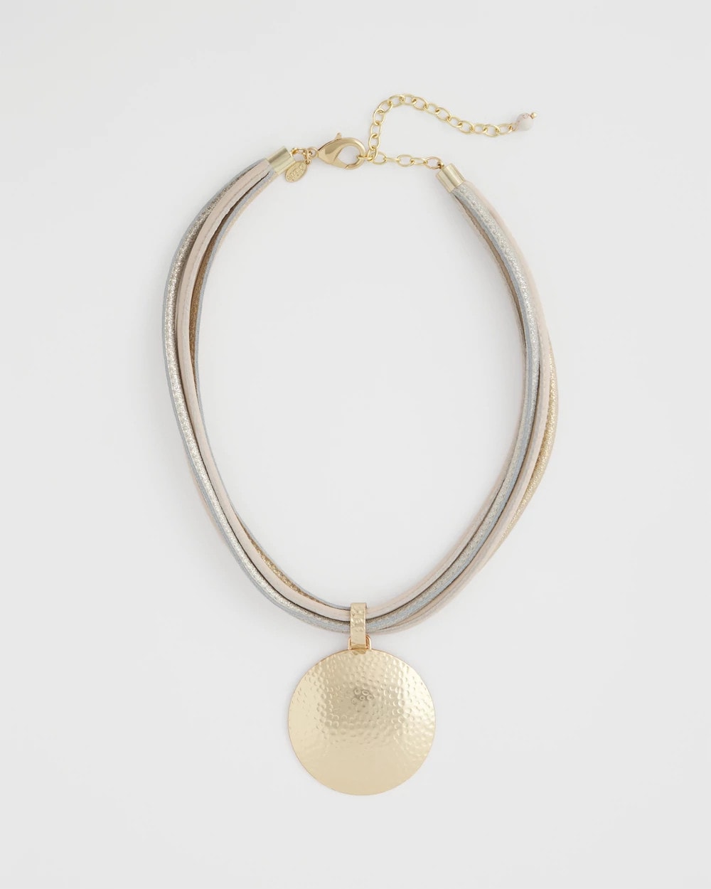 Chico's Jewelry Textured Golden Pendant Necklace