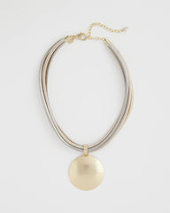 Chico's Jewelry Textured Golden Pendant Necklace
