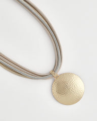 Chico's Jewelry Textured Golden Pendant Necklace