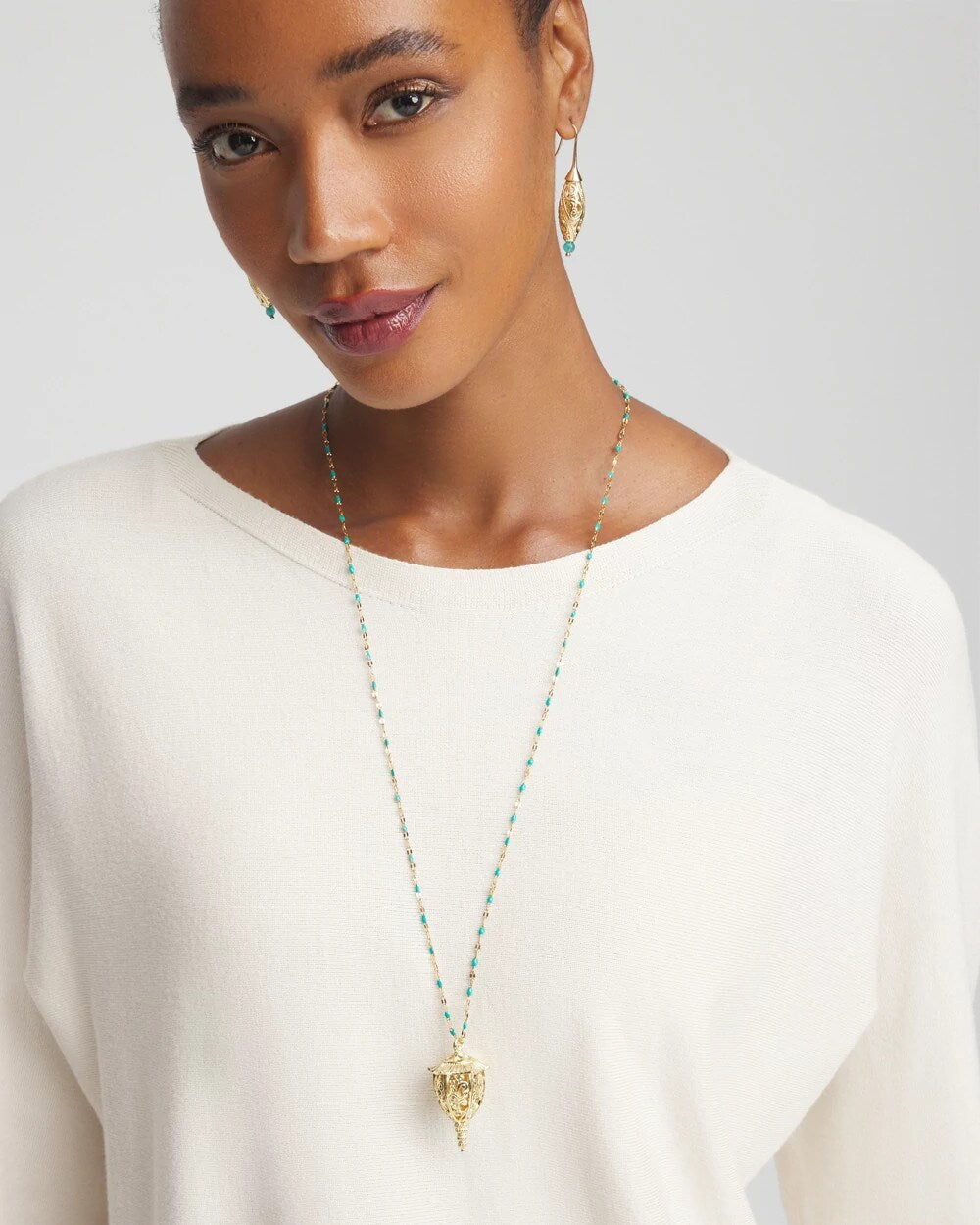 Chico's Jewelry Lantern Pendant Necklace