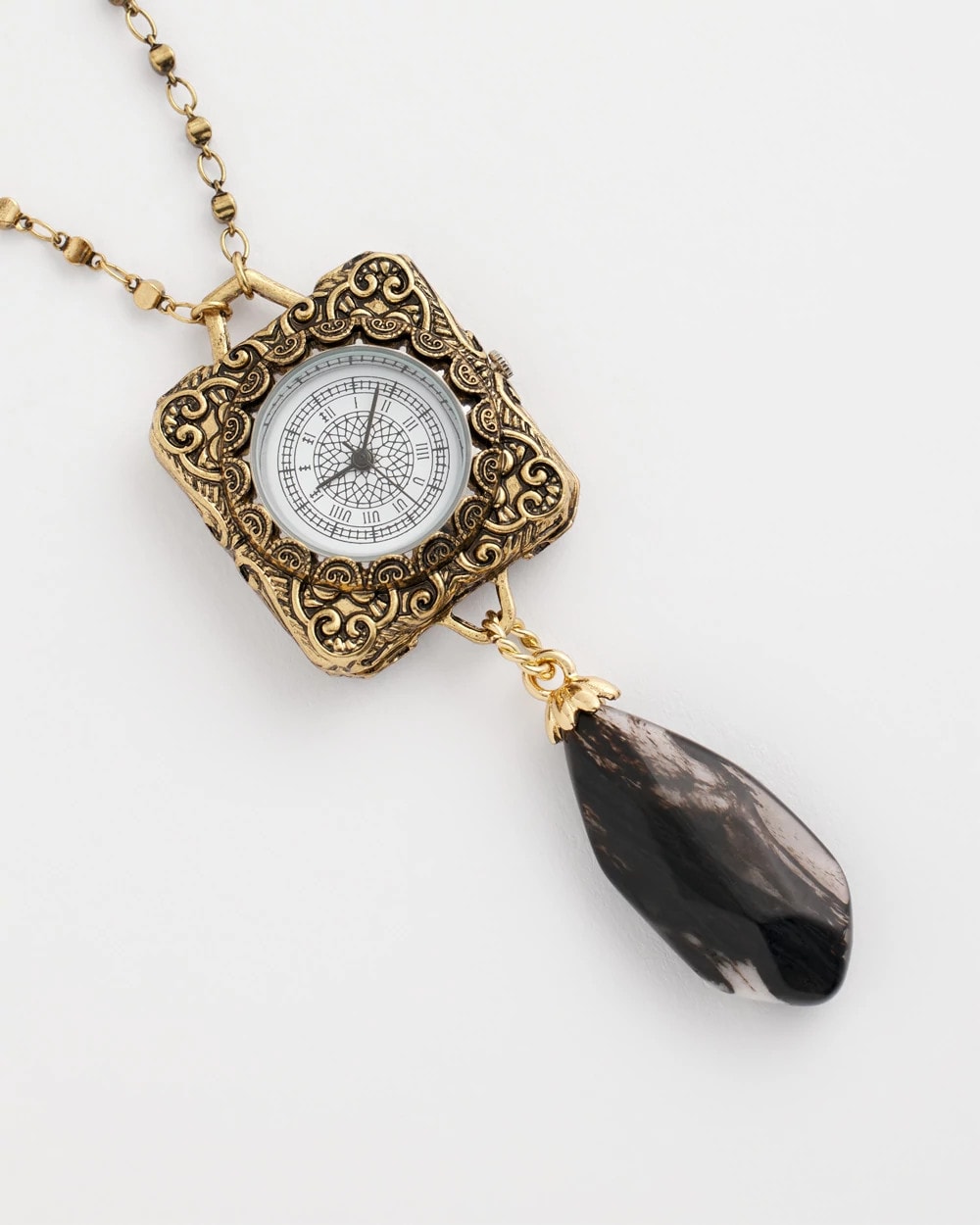 Chico's Jewelry Clock Pendant Necklace
