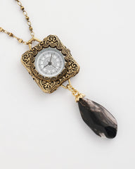 Chico's Jewelry Clock Pendant Necklace