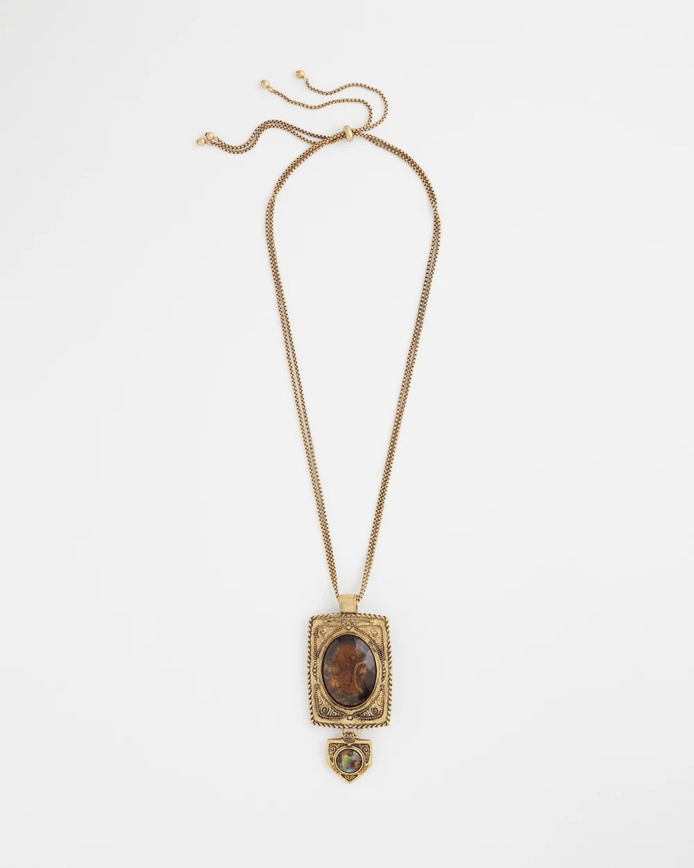 Chico's Jewelry Adjustable Medallion Gem Pendant