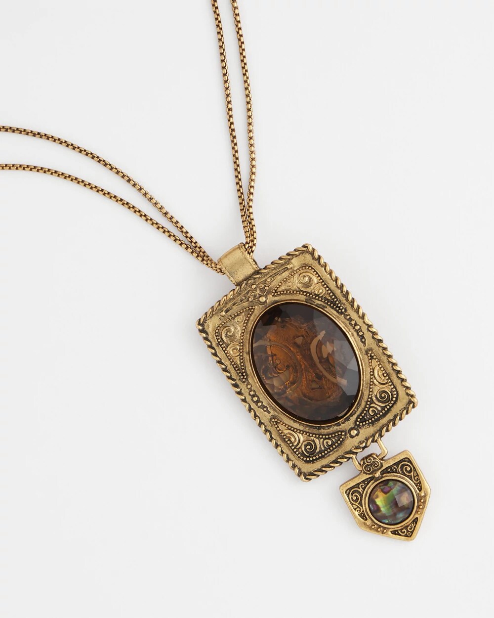 Chico's Jewelry Adjustable Medallion Gem Pendant